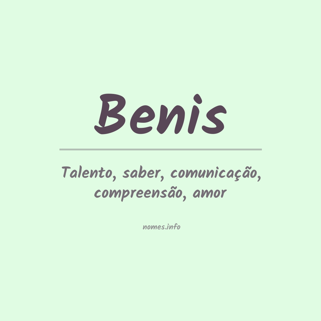 Significado do nome Benis