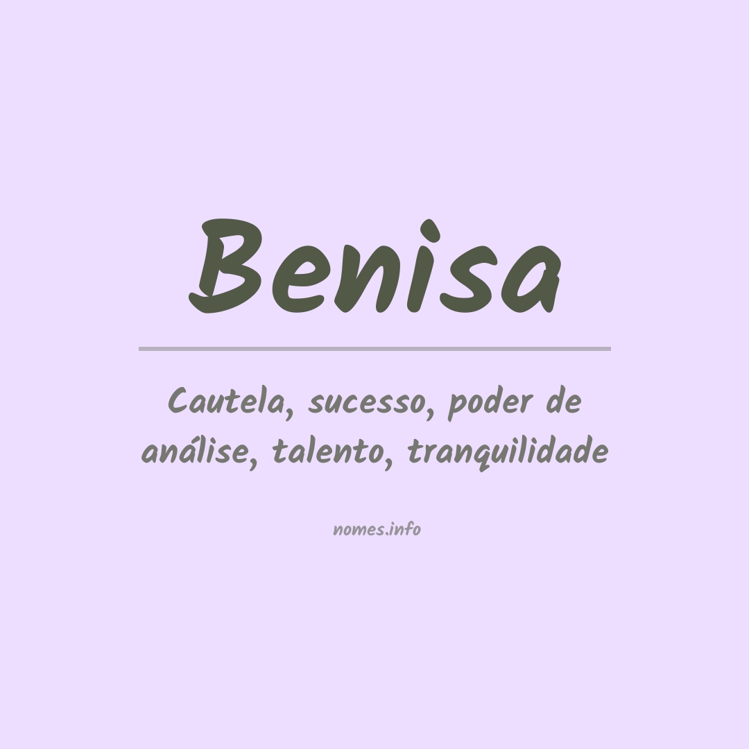 Significado do nome Benisa