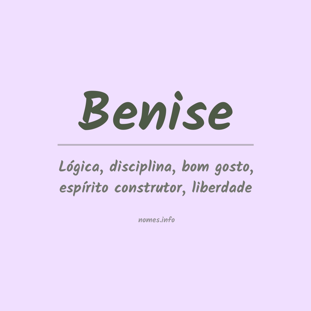 Significado do nome Benise