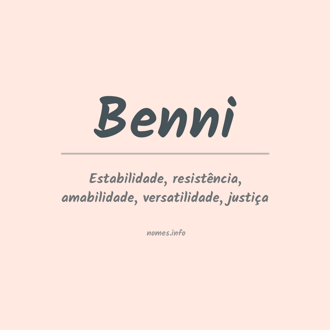 Significado do nome Benni