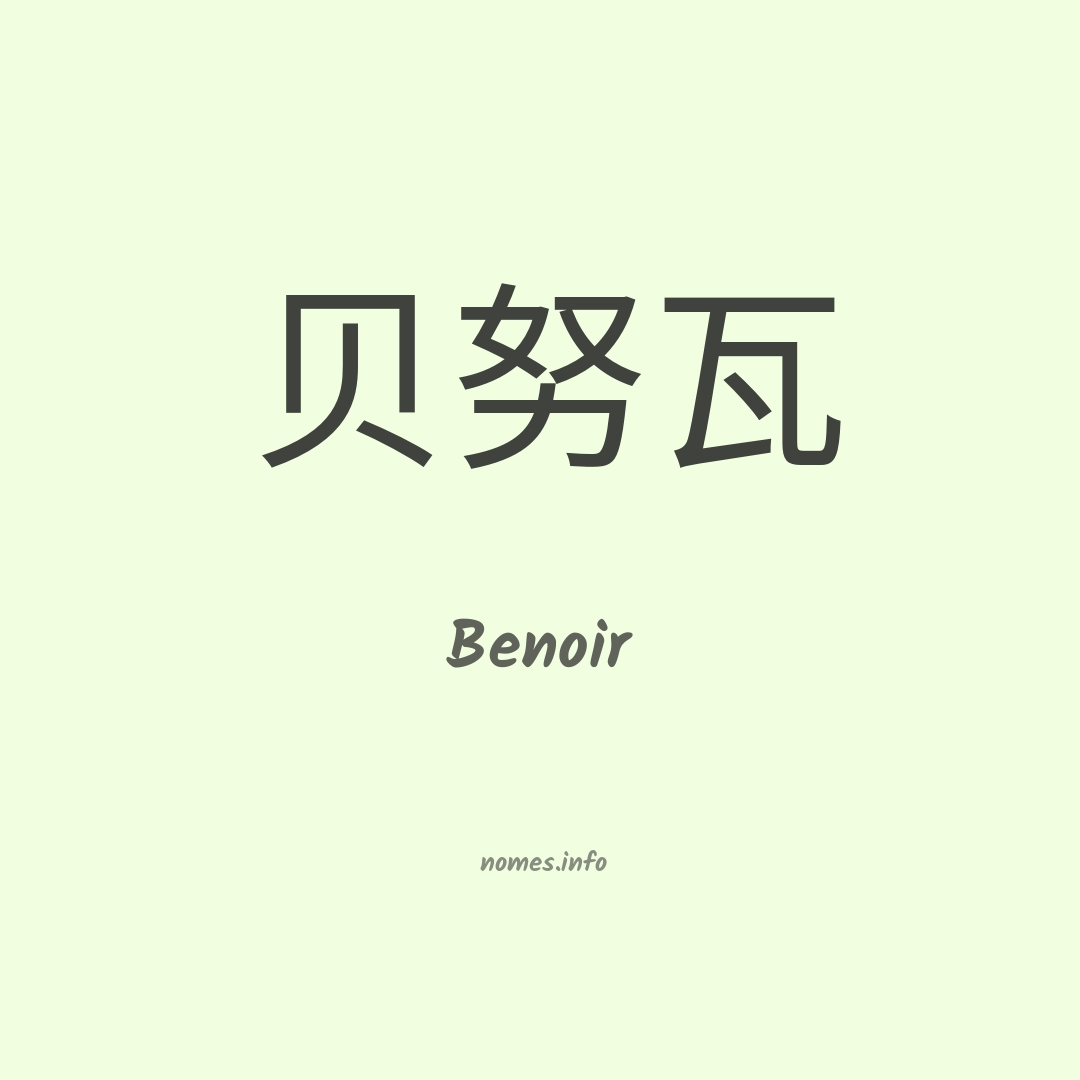 Benoir em chinês