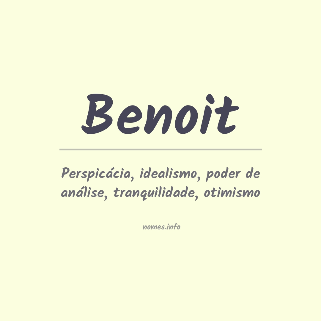 Significado do nome Benoit