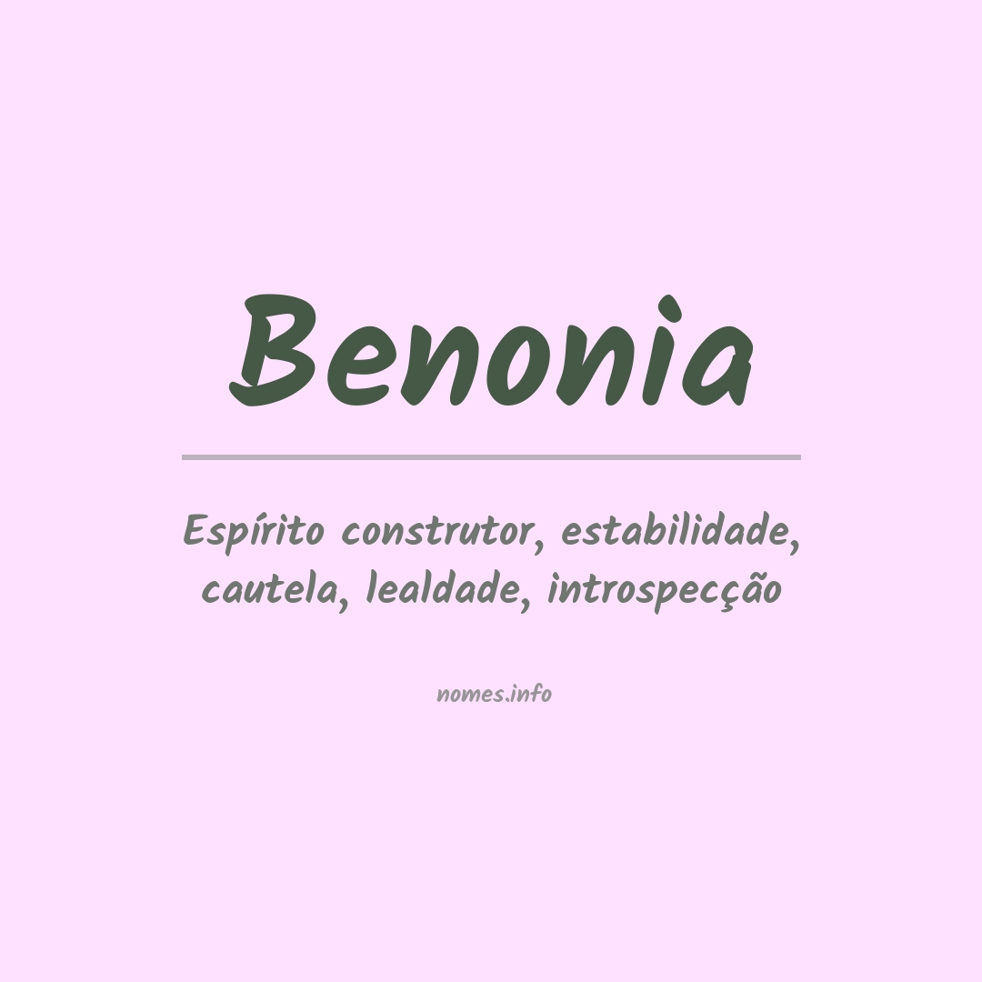 👪 → Qual o significado do nome Benonias?