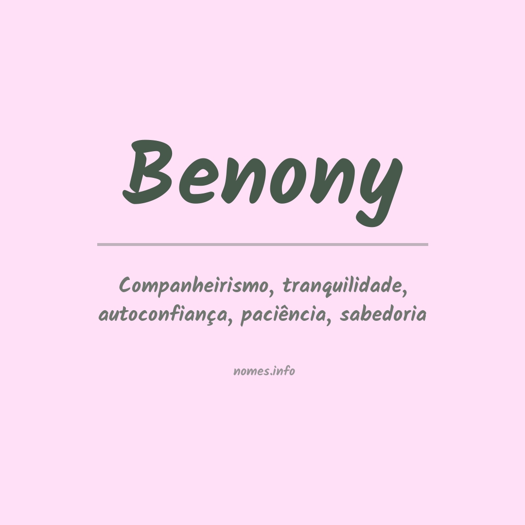 Significado do nome Benony