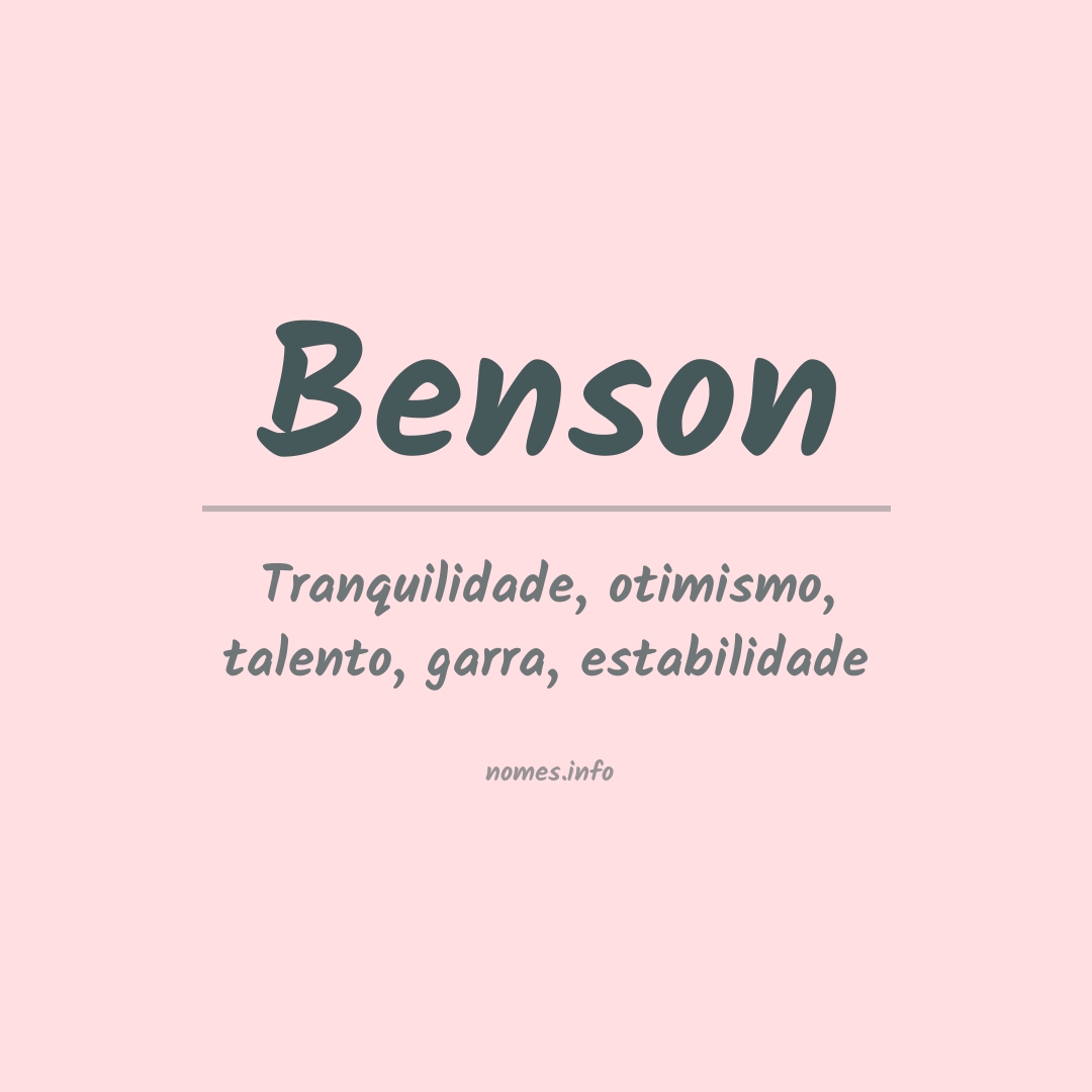 Significado do nome Benson
