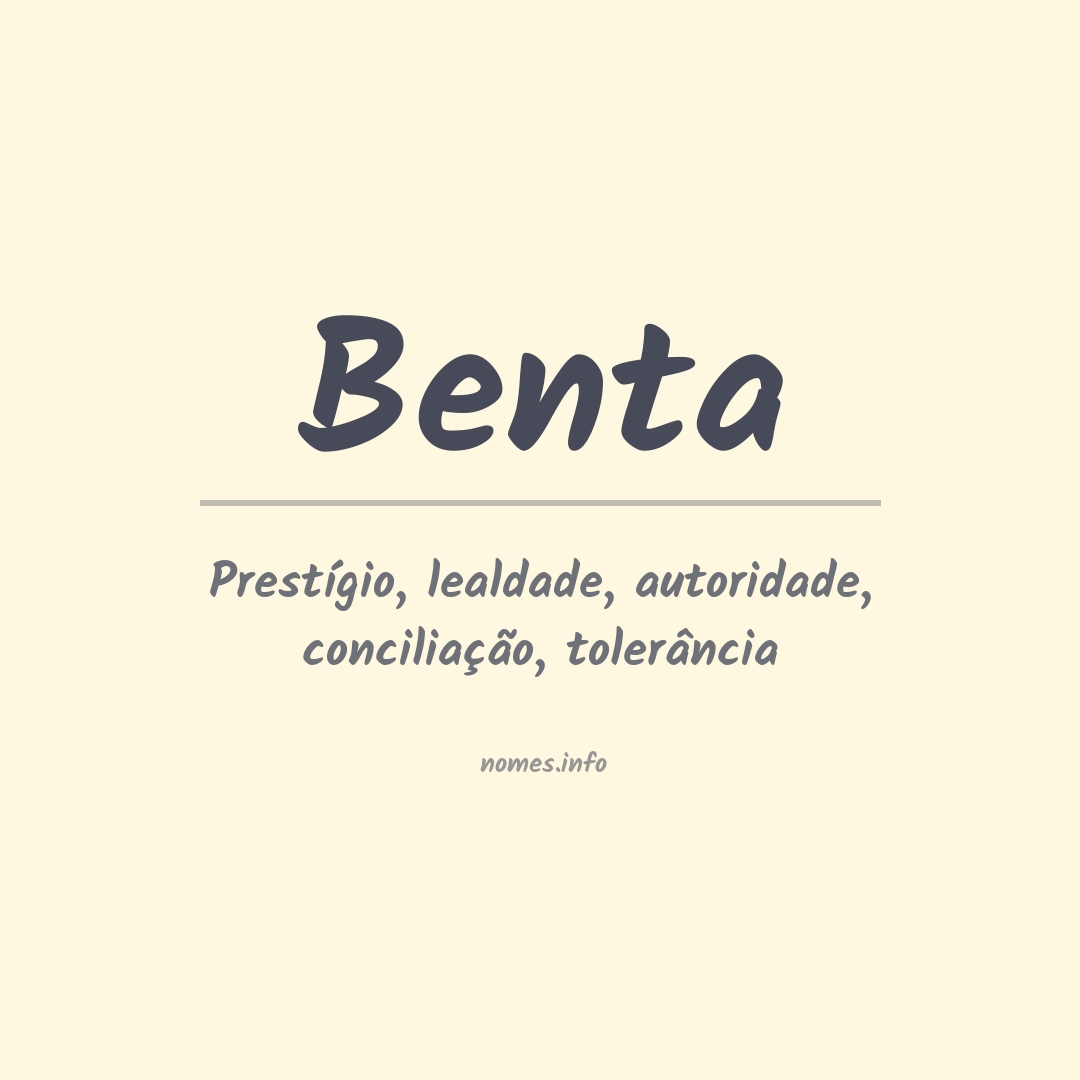 Significado do nome Benta