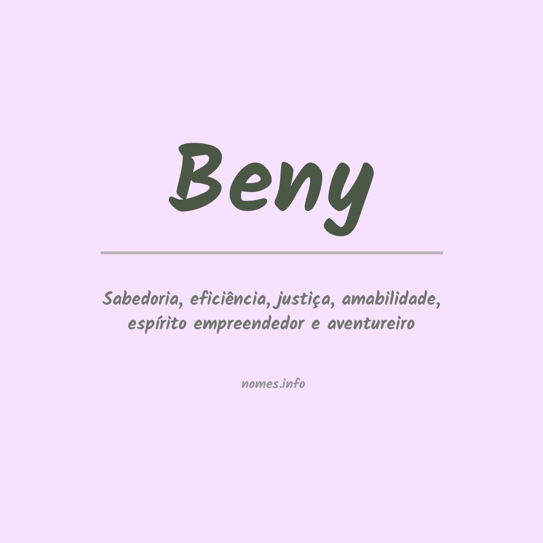 Significado do nome Beny