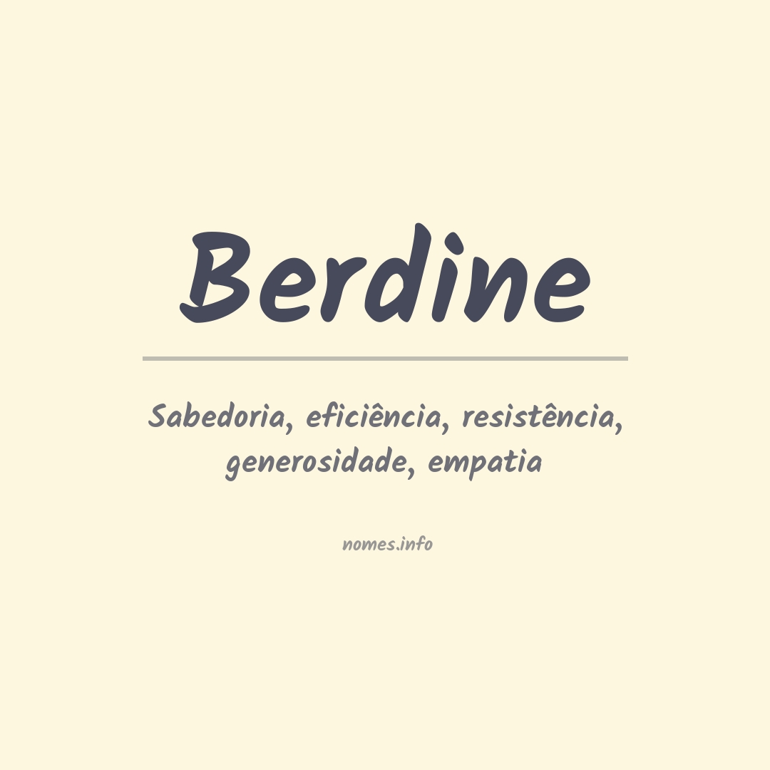 Significado do nome Berdine