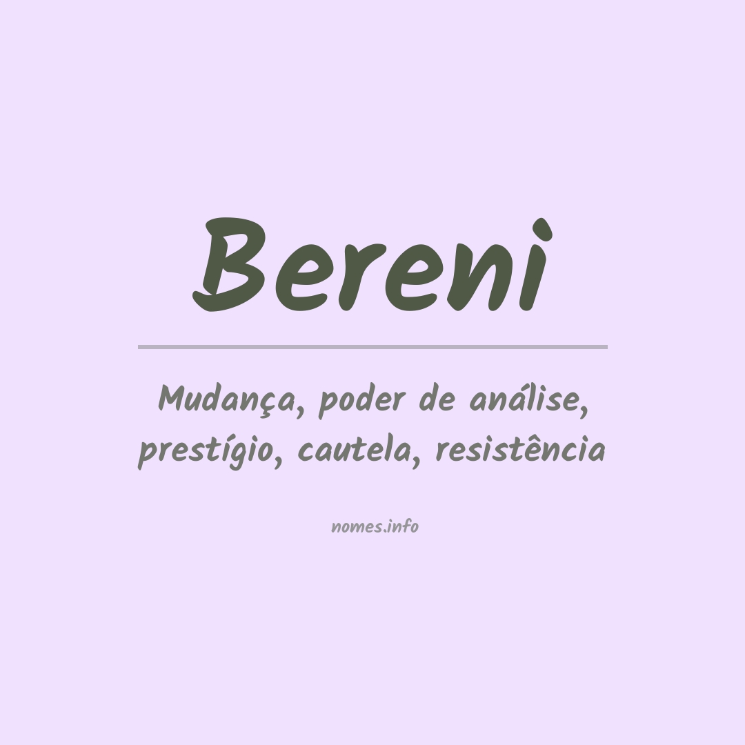 Significado do nome Bereni