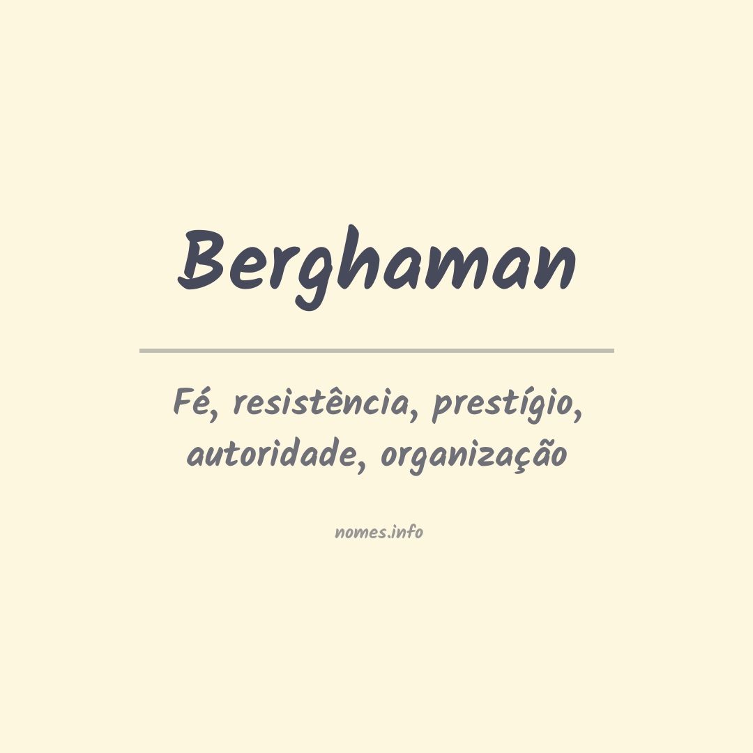 Significado do nome Berghaman