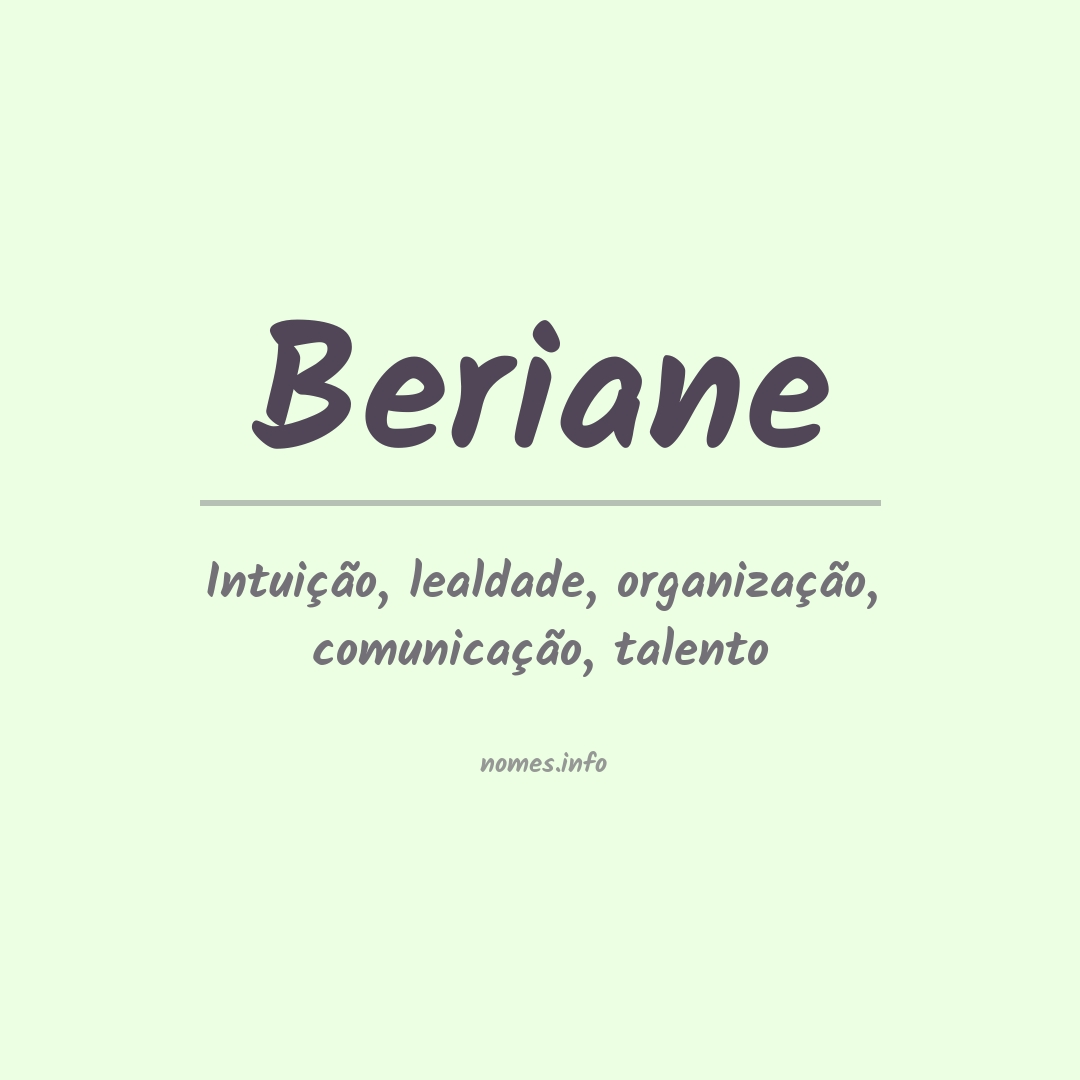 Significado do nome Beriane