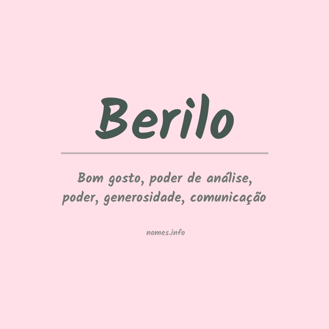 Significado do nome Berilo