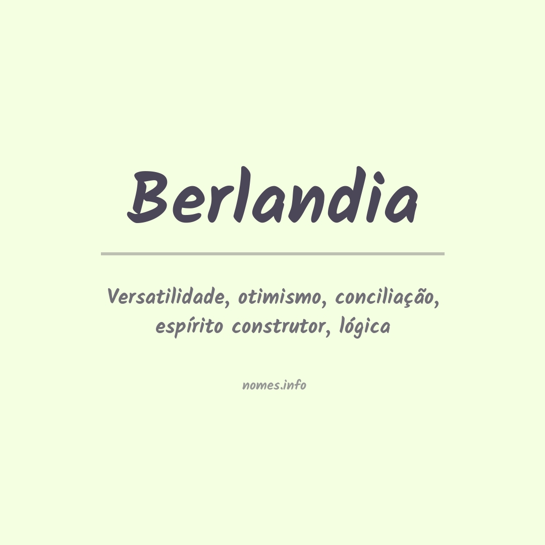 Significado do nome Berlandia