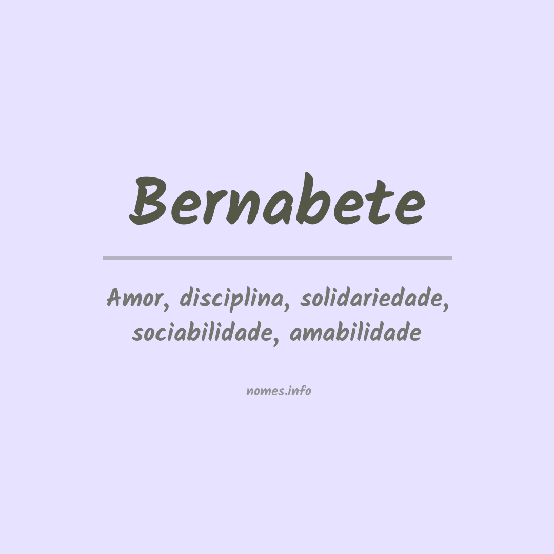 Significado do nome Bernabete