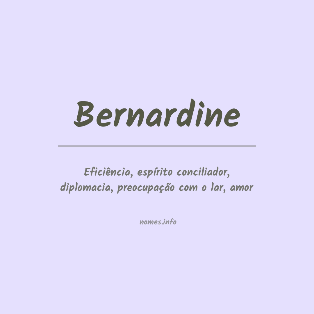 Significado do nome Bernardine
