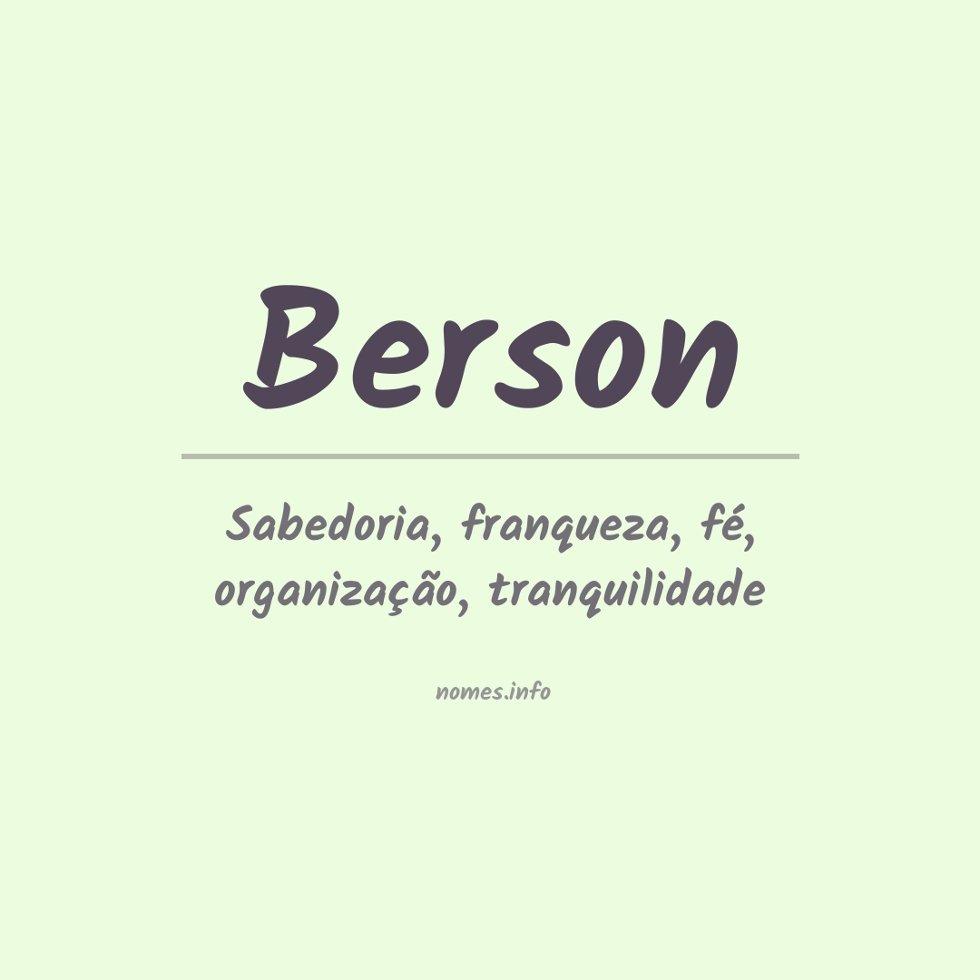 Significado do nome Berson