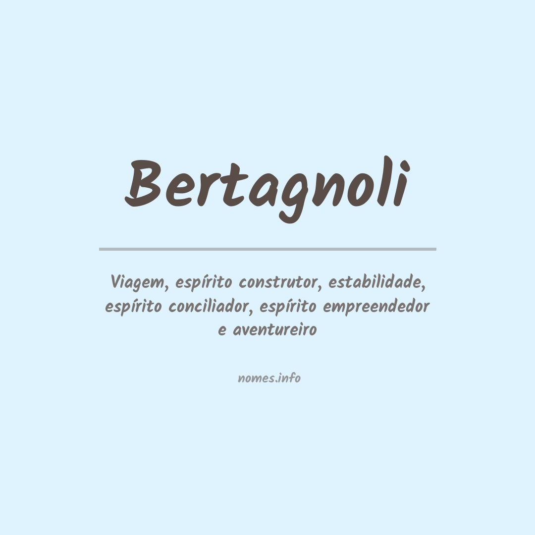 Significado do nome Bertagnoli