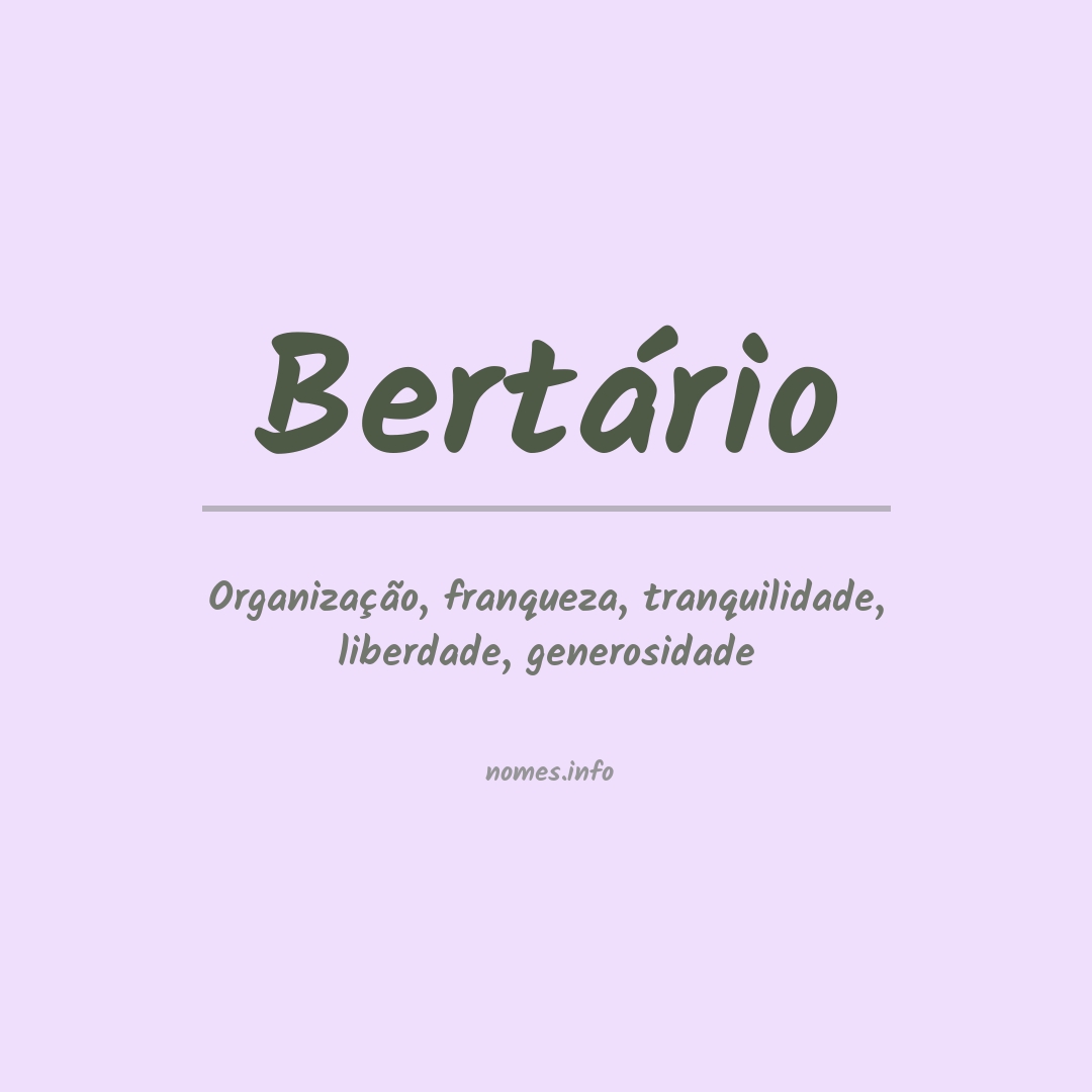 Significado do nome Bertário