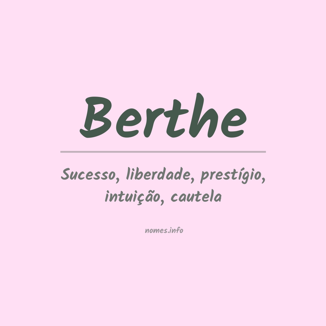 Significado do nome Berthe