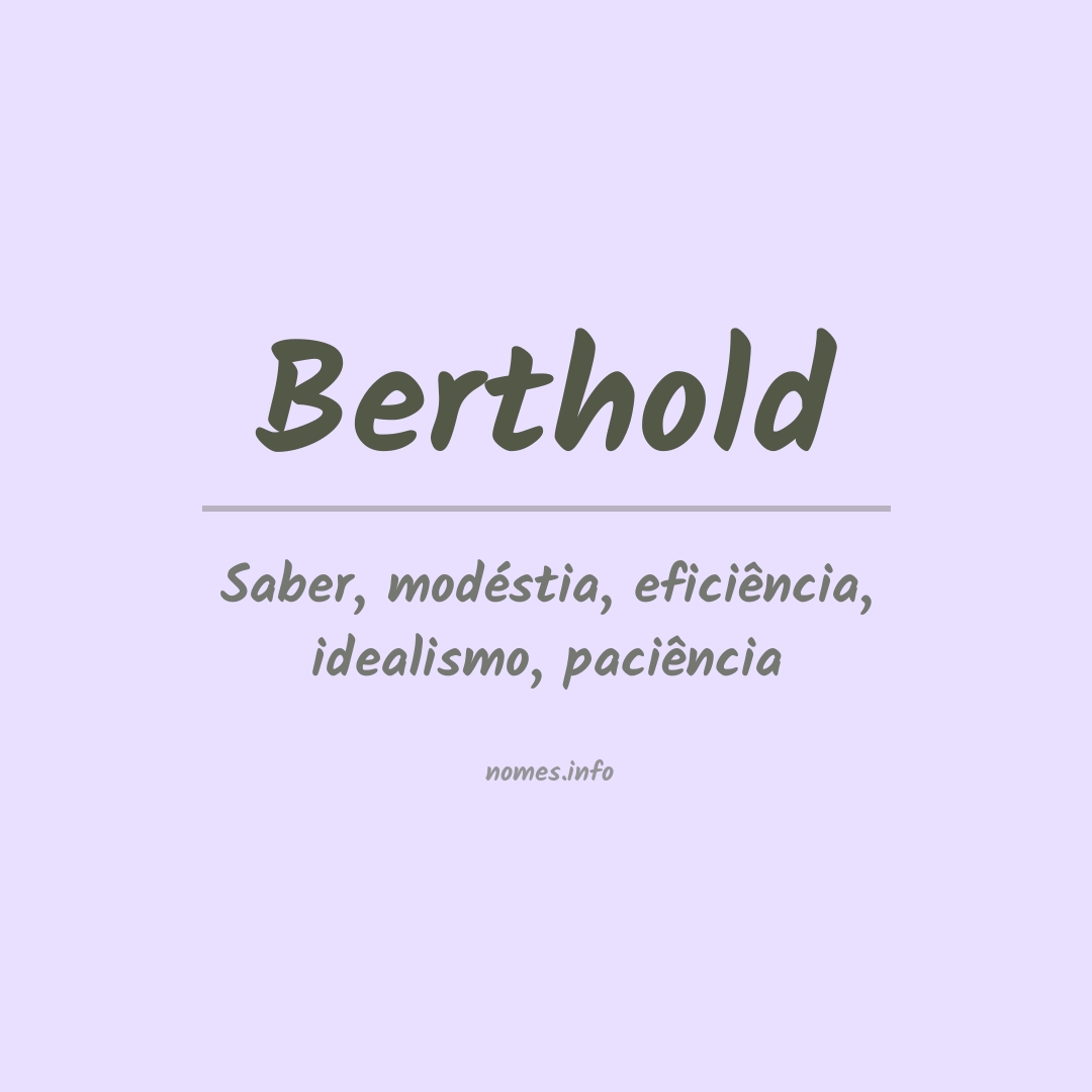 Significado do nome Berthold