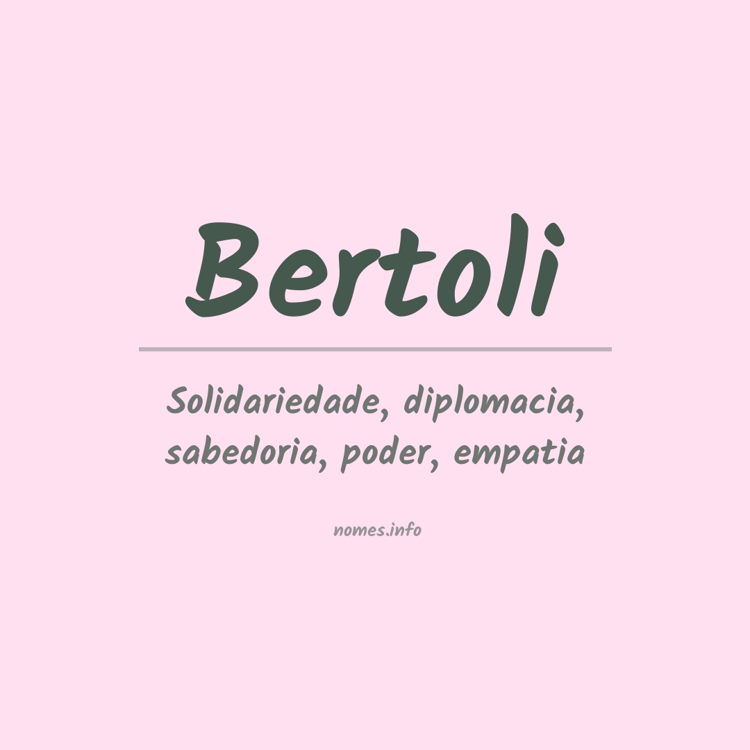 Significado do nome Bertoli