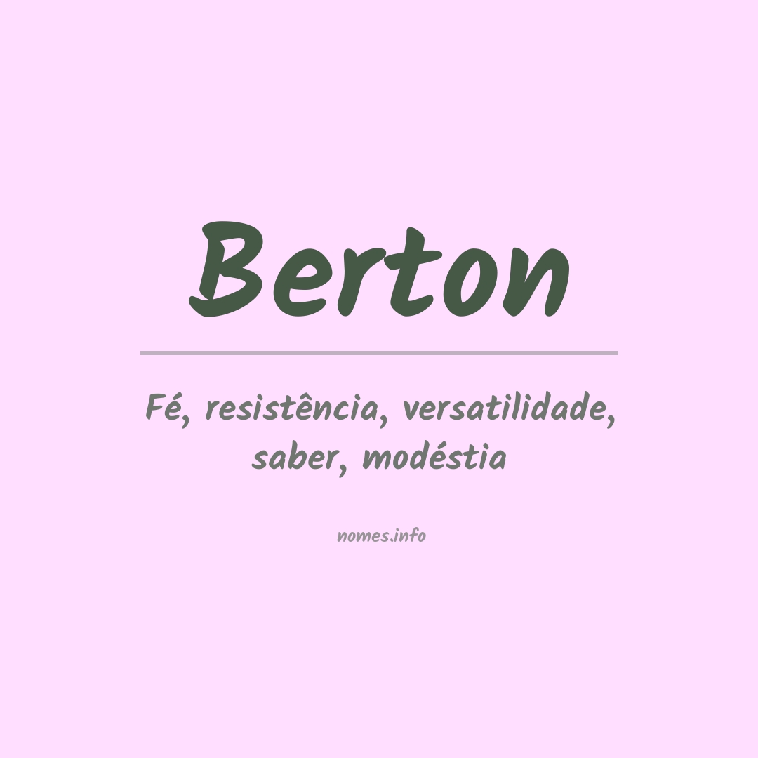 Significado do nome Berton
