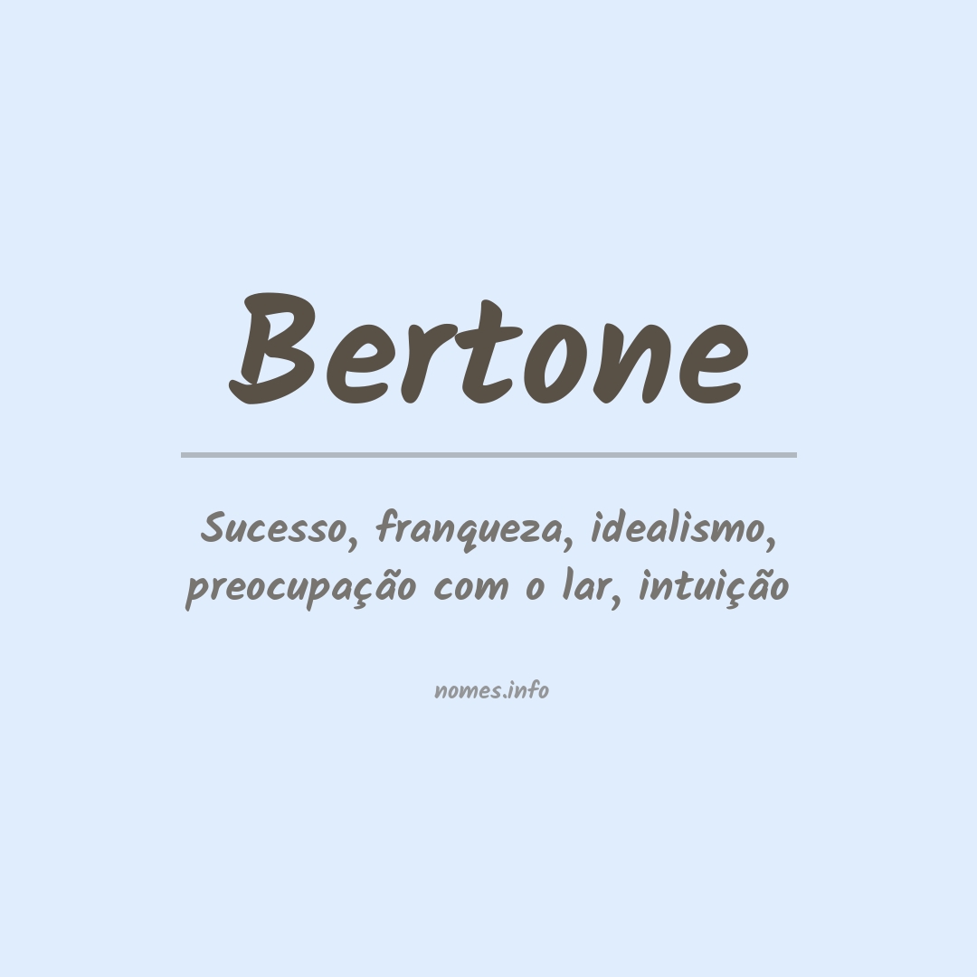 Significado do nome Bertone