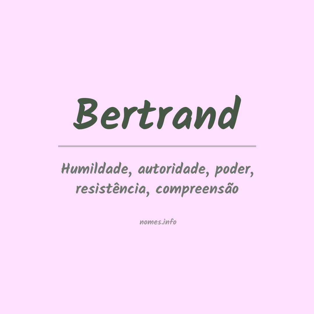 Significado do nome Bertrand