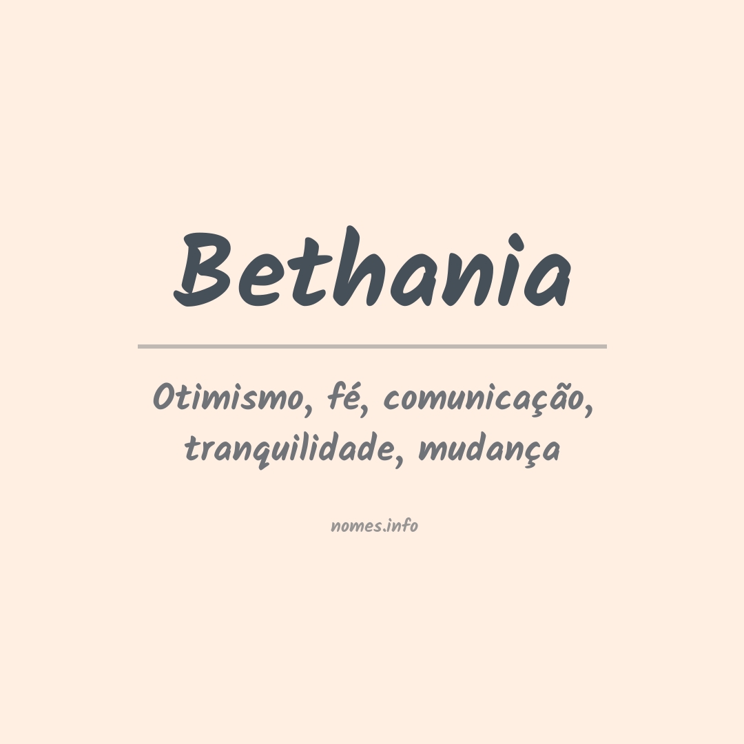 Significado do nome Bethania