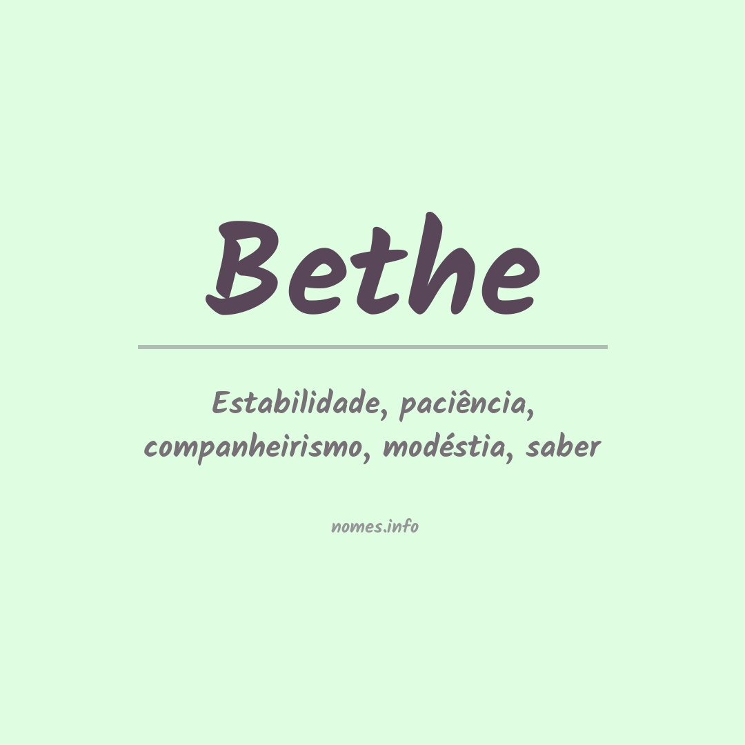 Significado do nome Bethe