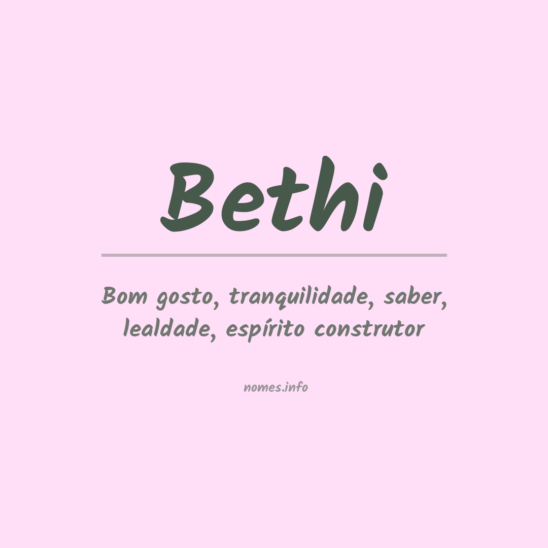 Significado do nome Bethi