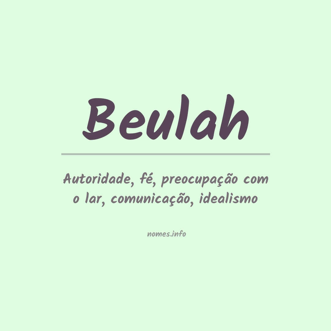 Significado do nome Beulah