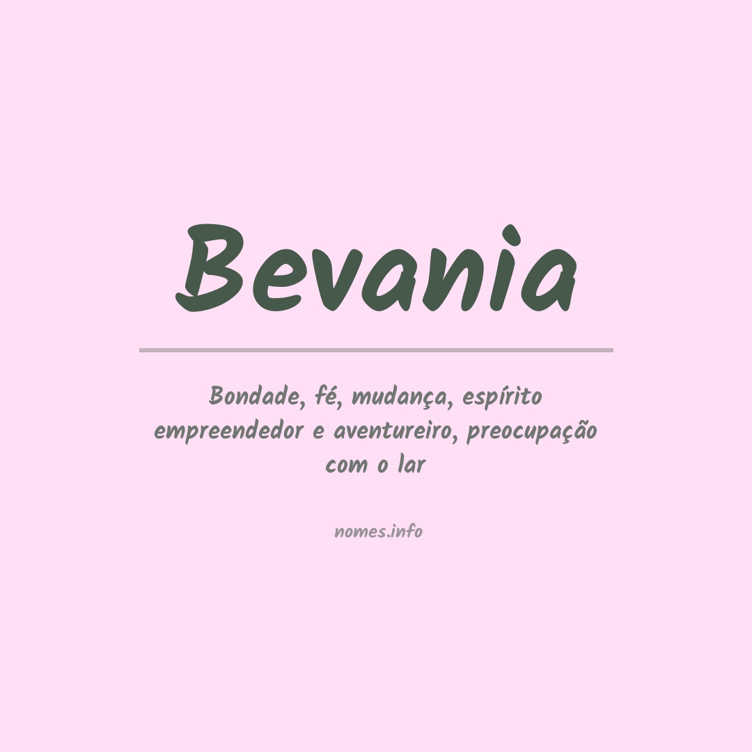 Significado do nome Bevania