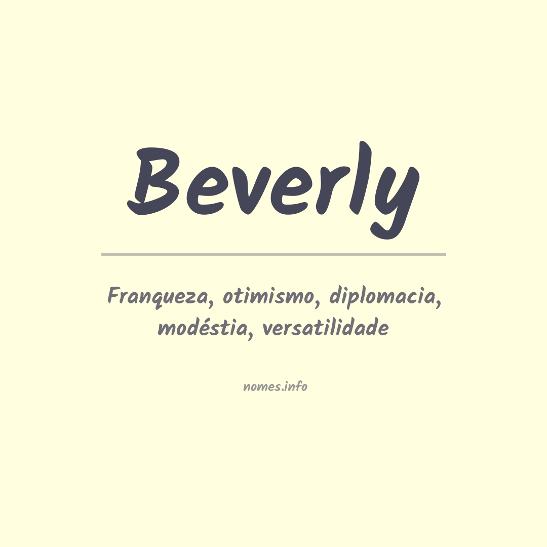 Significado do nome Beverly