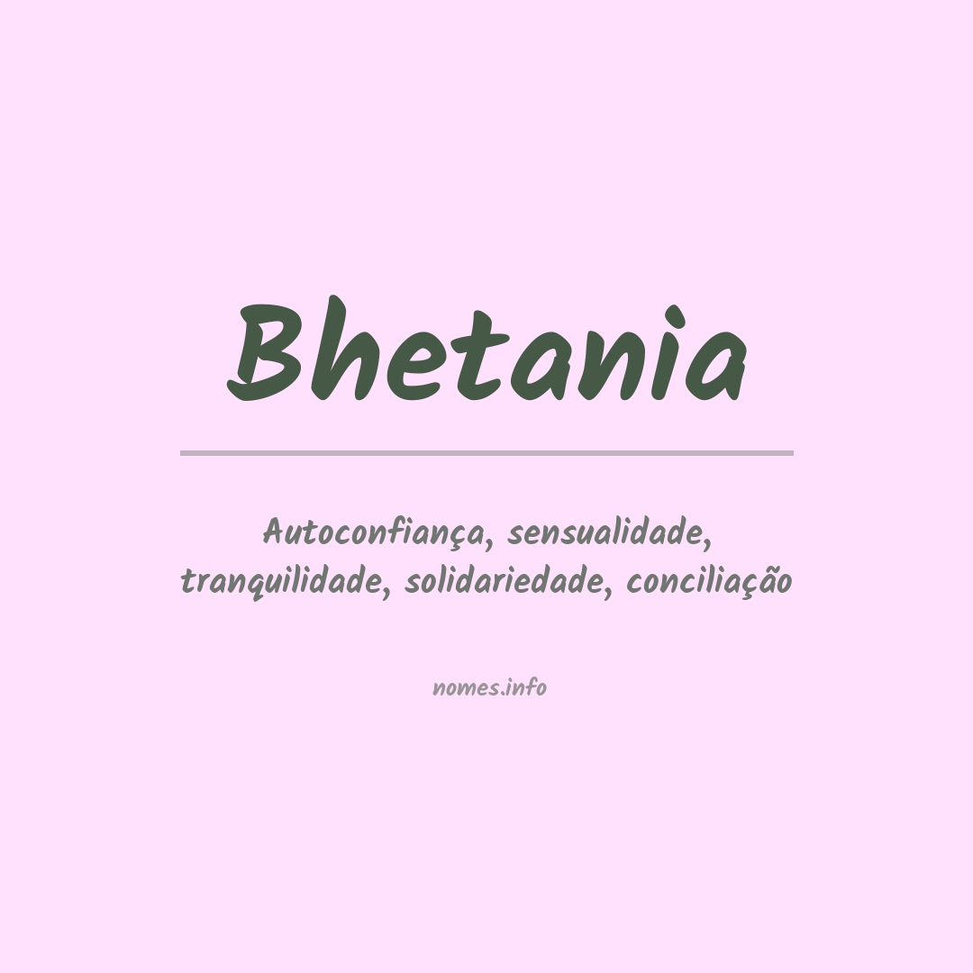Significado do nome Bhetania