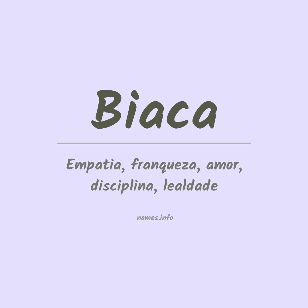 Significado do nome Biaca