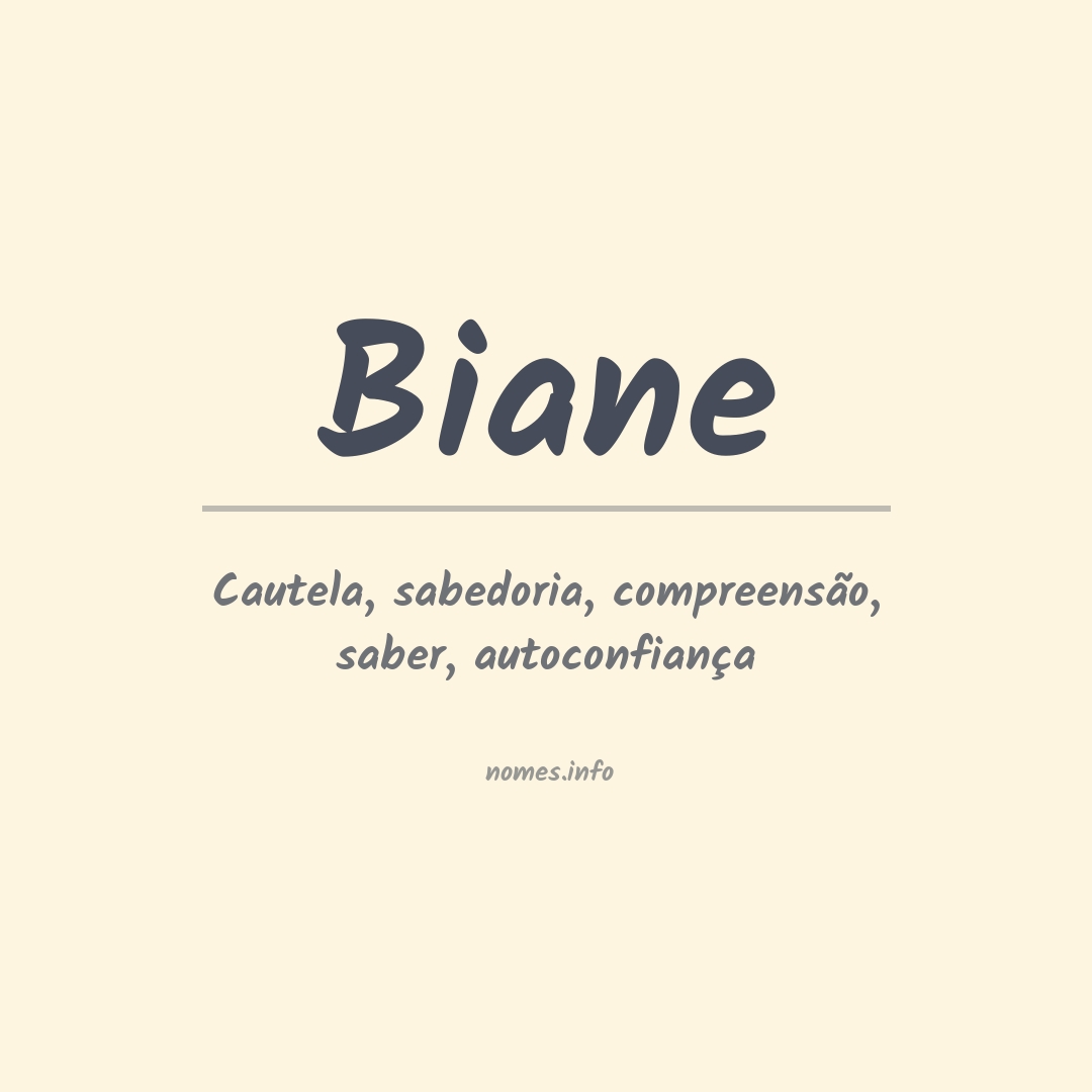 Significado do nome Biane