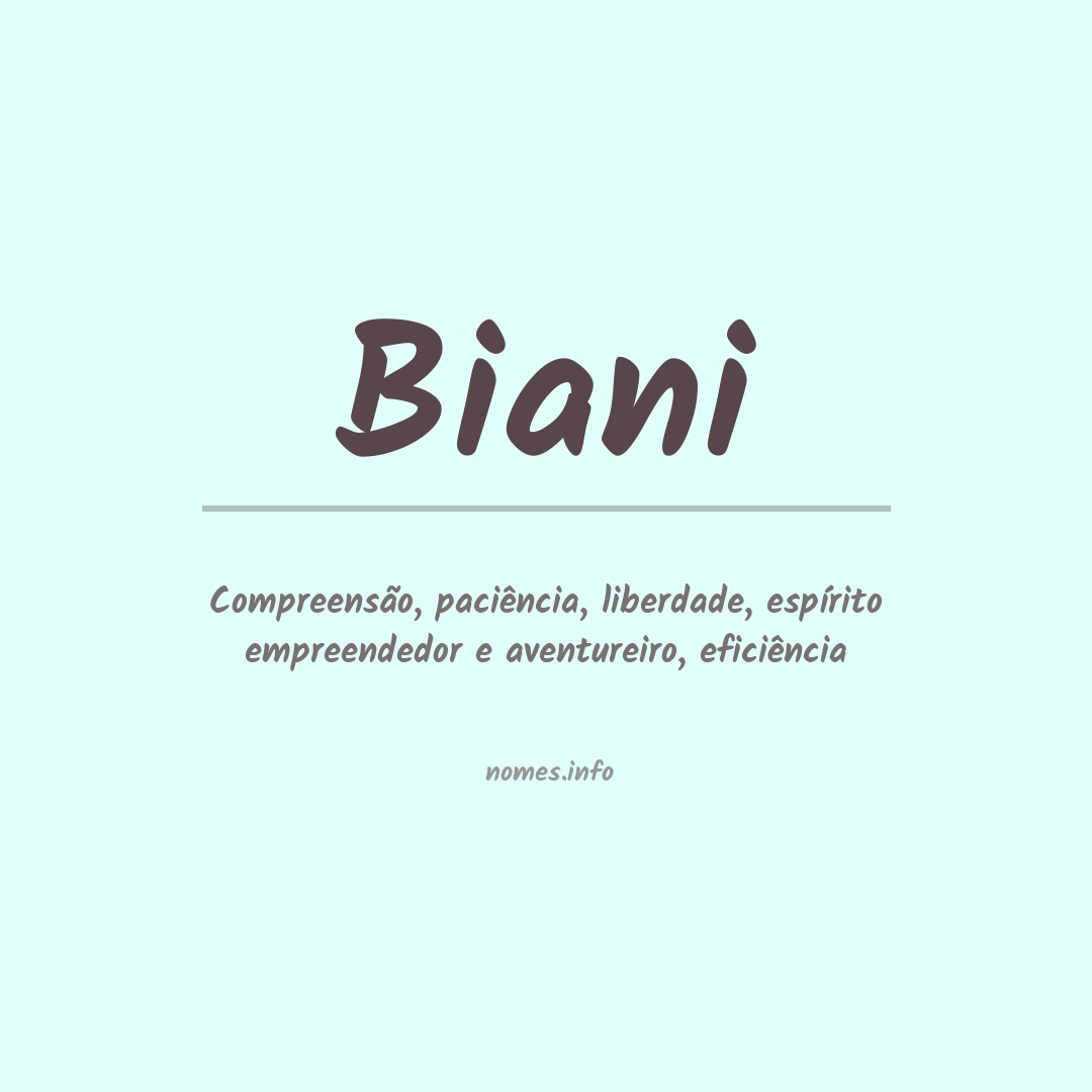 Significado do nome Biani