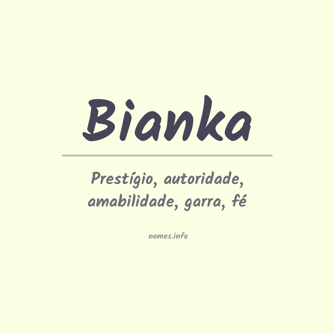 Significado do nome Bianka