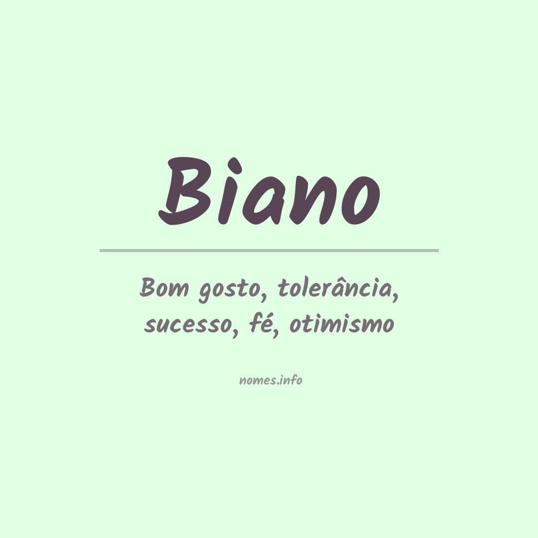 Significado do nome Biano