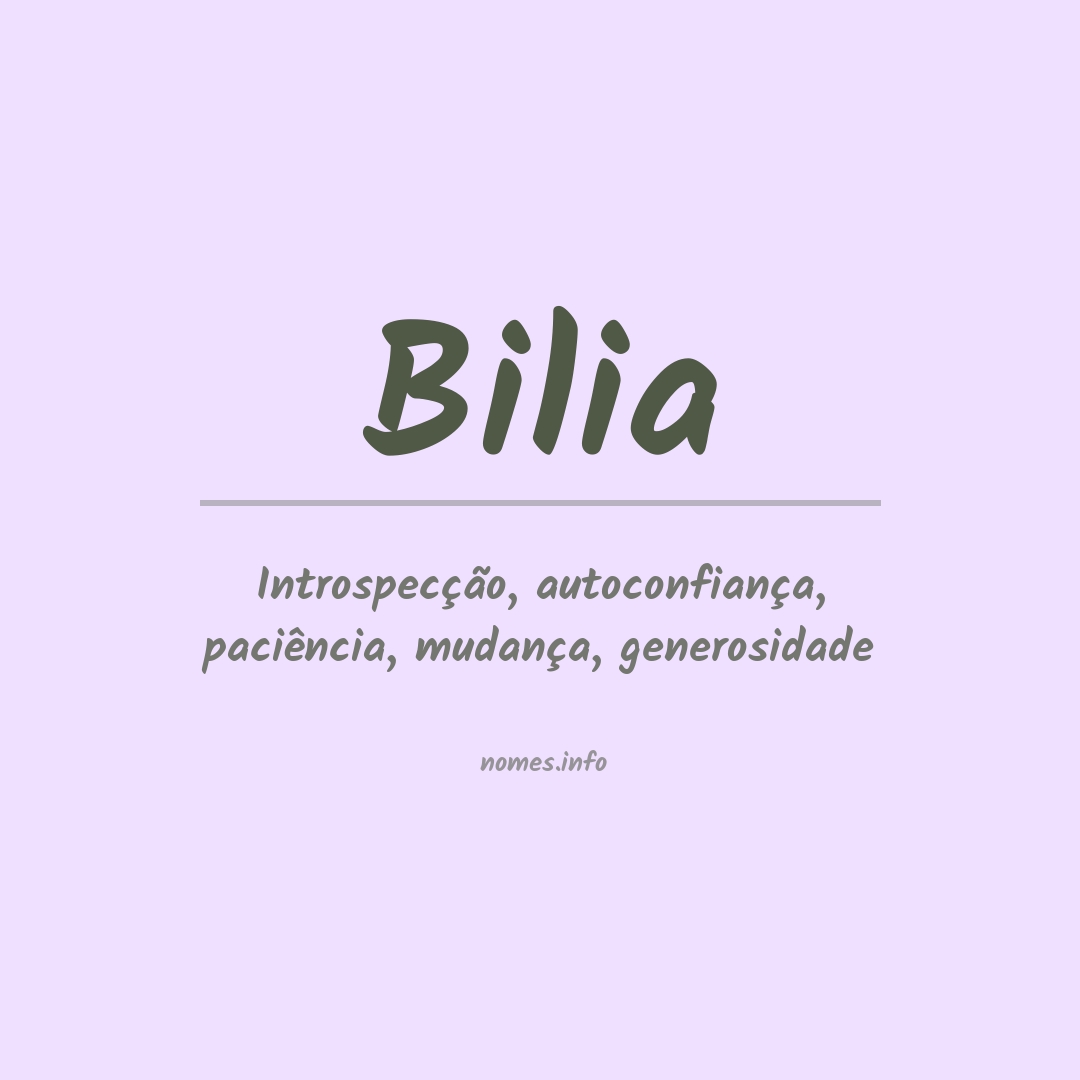 Significado do nome Bilia