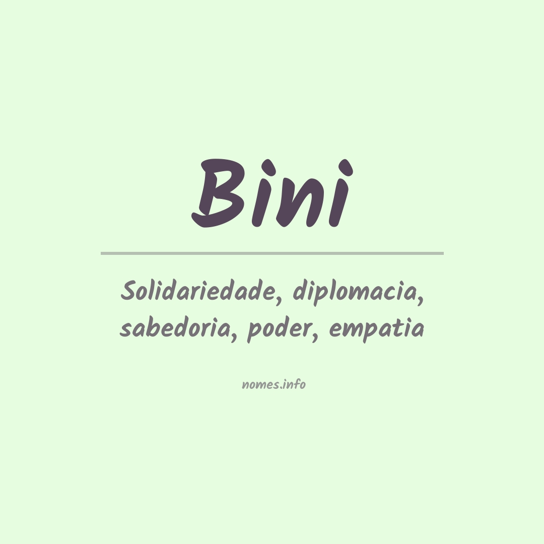 Significado do nome Bini