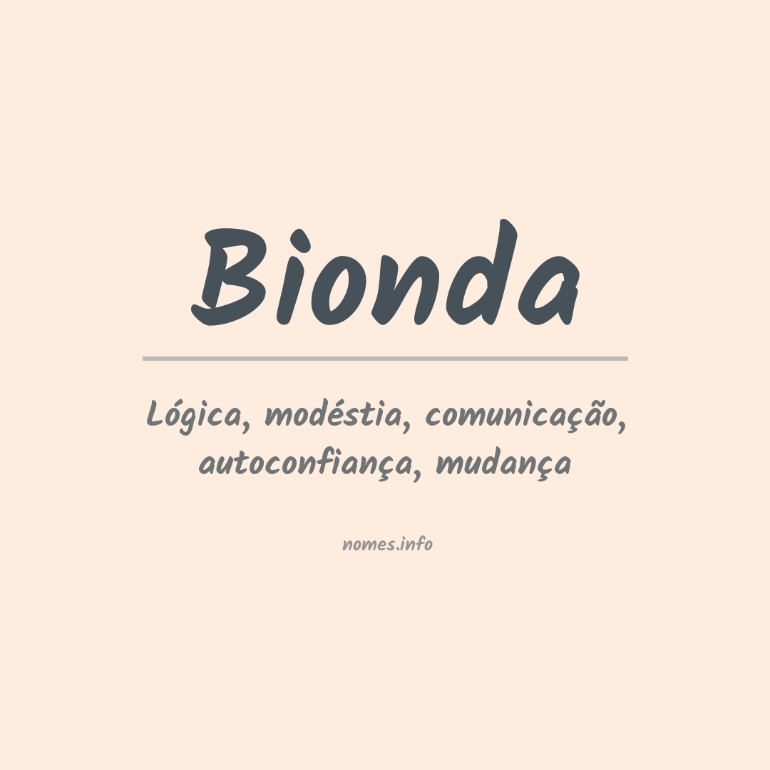 Significado do nome Bionda