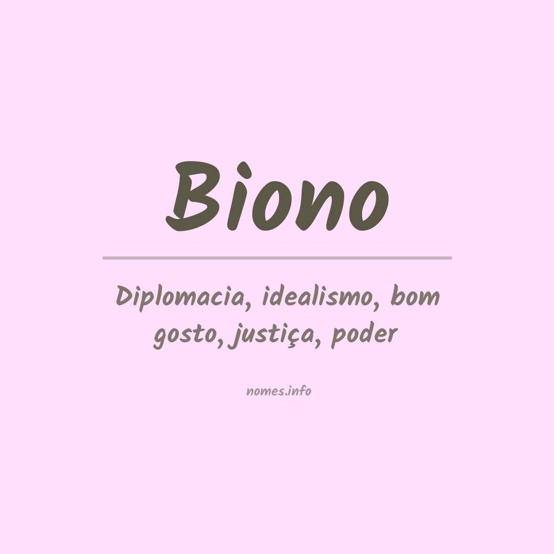 Significado do nome Biono
