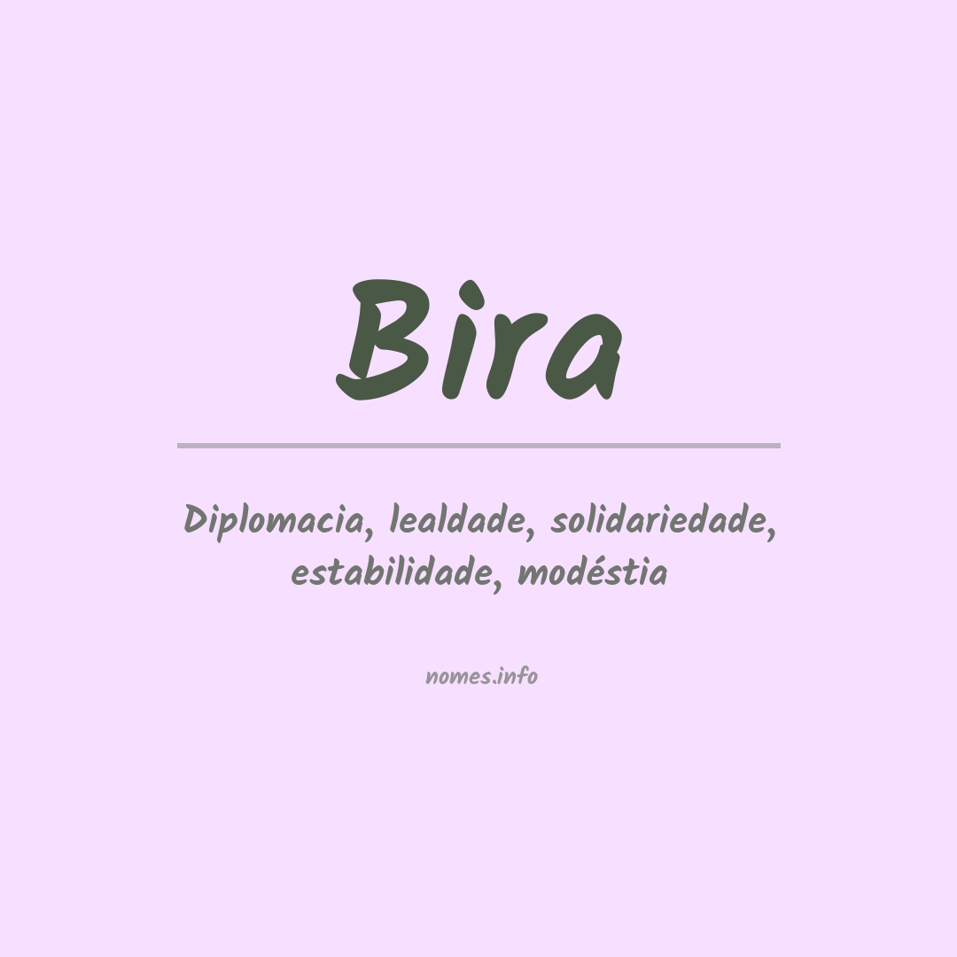Significado do nome Bira