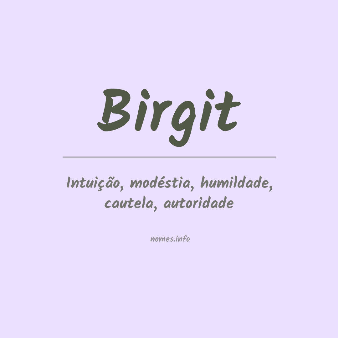 Significado do nome Birgit