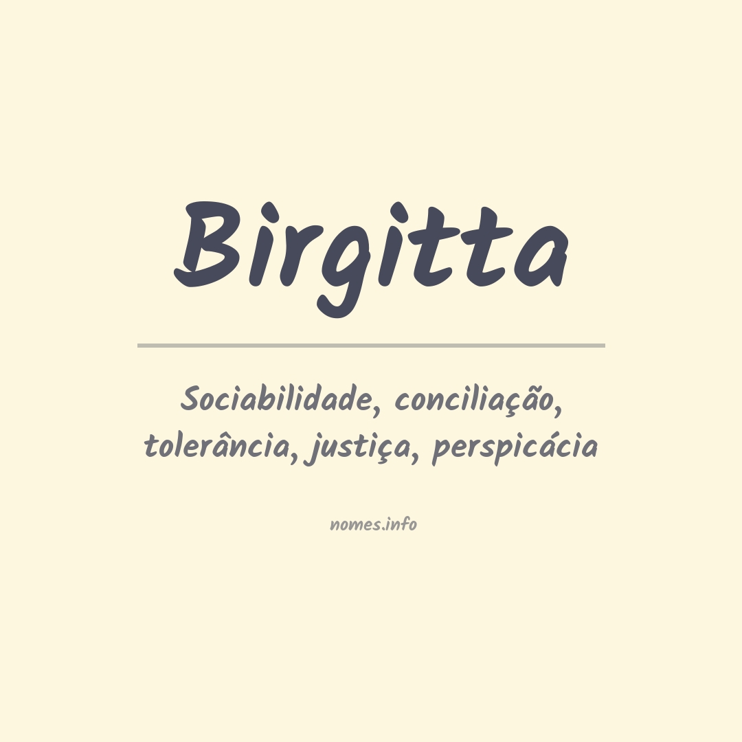 Significado do nome Birgitta