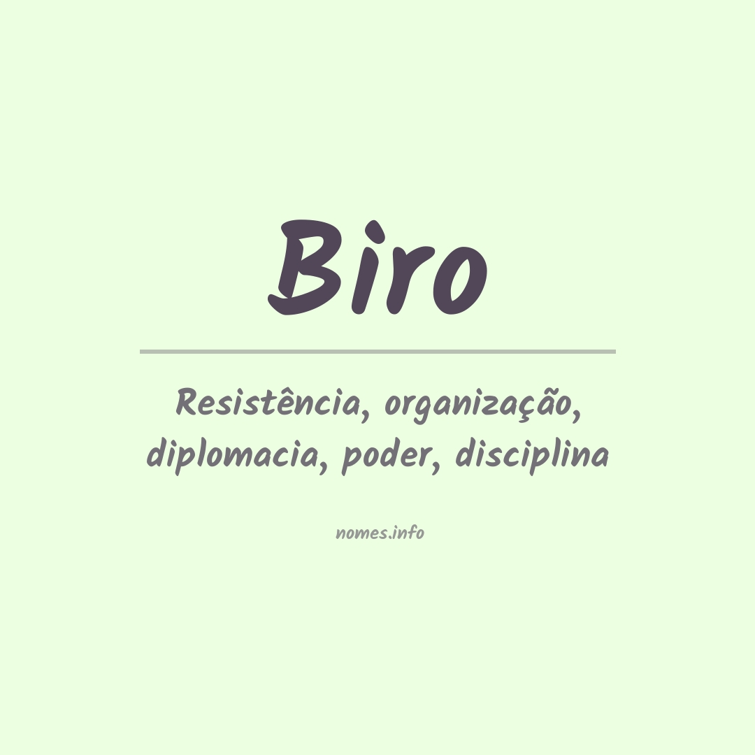 Significado do nome Biro