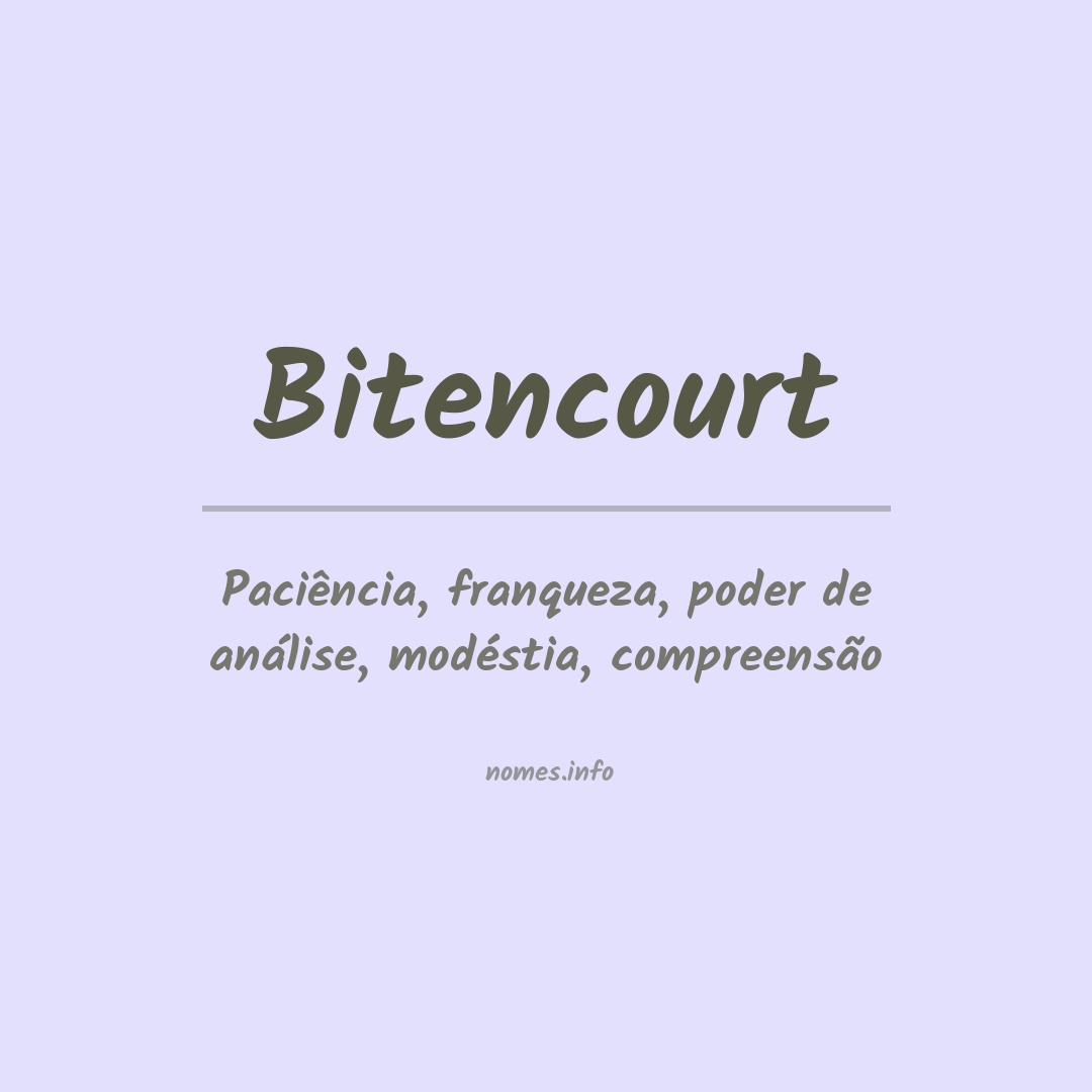 Significado do nome Bitencourt