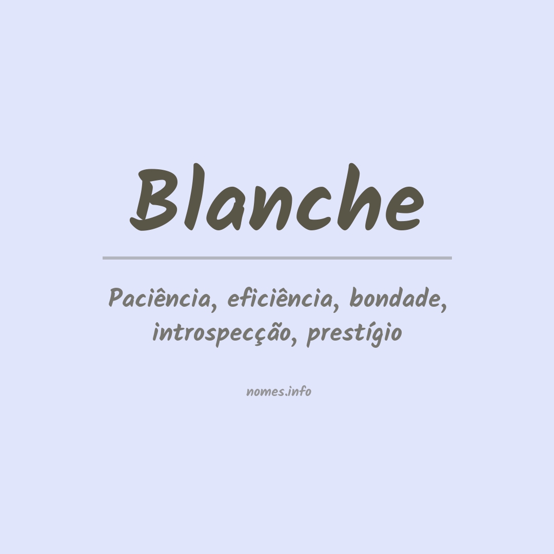 Significado do nome Blanche
